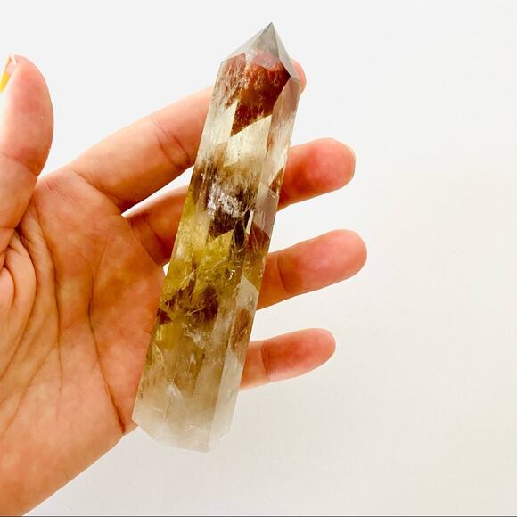 Citrine Polished Genuine 5” Crystal Point Boho Gypsy Meditation Yoga Gemstone - Picture 3 of 6